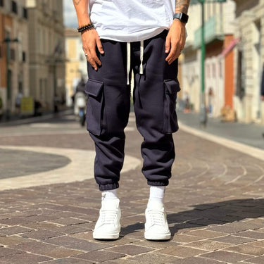 Pantalone tuta cargo blu navy - FLAG STORE